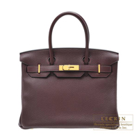 Hermes　Birkin bag 30　Prune　Clemence leather　Gold hardware