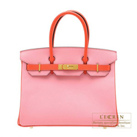 Hermes　Personal Birkin bag 30　Rose confetti/　Rose jaipur　Epsom leather　Gold hardware