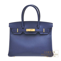 Hermes　Birkin bag 30　Blue saphir　Epsom leather　Gold hardware