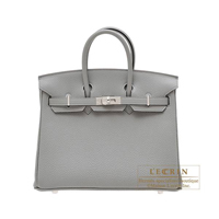 Hermes　Birkin bag 25　Gris mouette　Togo leather　Silver hardware