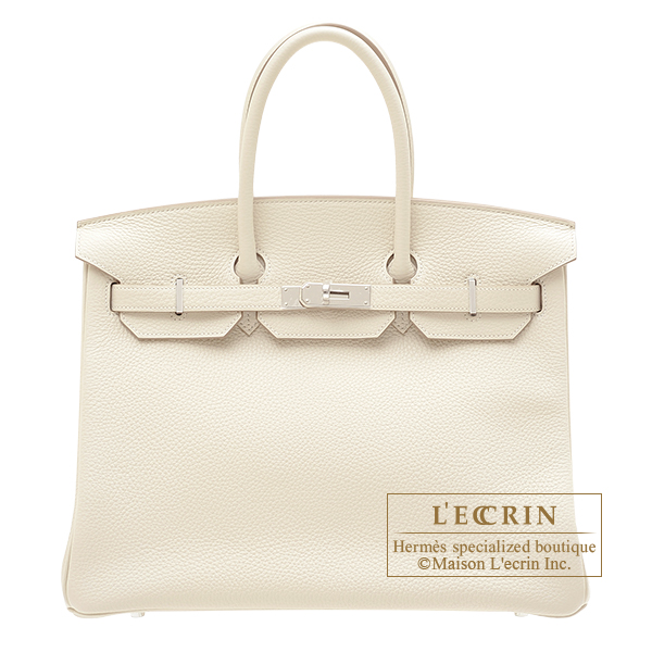 Hermes　Birkin bag 35　Craie　Clemence leather　Silver hardware