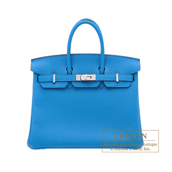 Hermes　Birkin bag 25　Blue zanzibar　Togo leather　Silver hardware