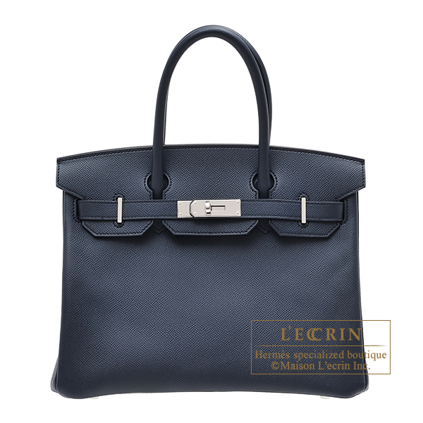Hermes　Birkin bag 30　Blue indigo　Epsom leather　Silver hardware