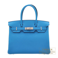 Hermes　Birkin bag 30　Blue zanzibar　Togo leather　Silver hardware