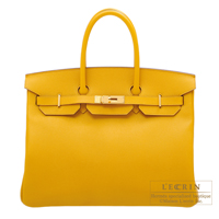 Hermes　Birkin bag 35　Jaune ambre　Epsom leather　Gold hardware