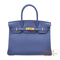 Hermes　Birkin bag 30　Blue brighton　Togo leather　Gold hardware