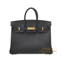 Hermes　Personal Birkin bag 25　Black　Epsom leather　Gold hardware