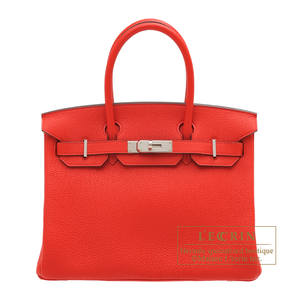 Hermes　Birkin bag 30　Rouge coeur　Togo leather　Silver hardware