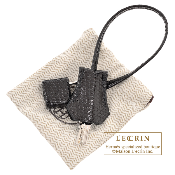 Hermes　Birkin bag 30　Black　Lizard skin　Silver hardware