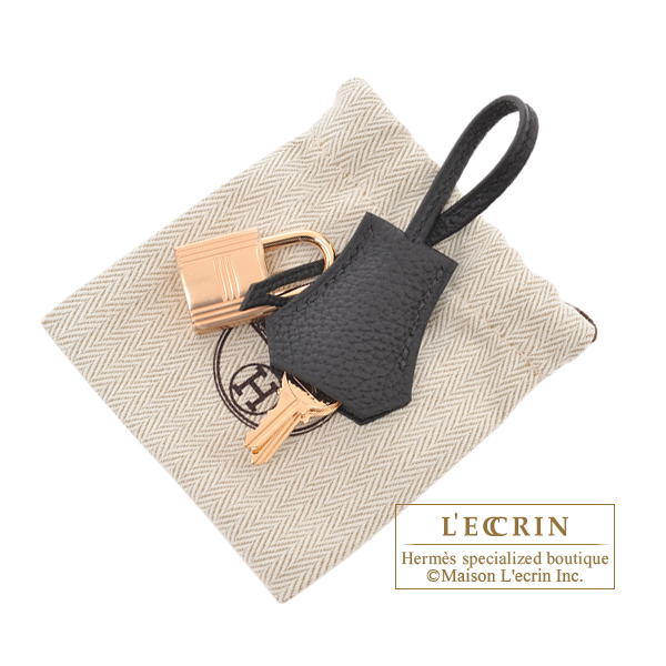 Hermes　Birkin bag 25　Black　Togo leather　Rose gold hardware