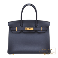 Hermes　Personal Birkin bag 30　Blue nuit　Togo leather　Gold hardware