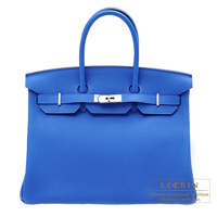 Hermes　Birkin bag 35　Blue zellige　Togo leather　Silver hardware