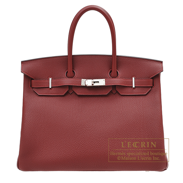 Hermes　Birkin bag 35　Rouge H　Togo leather　Silver hardware