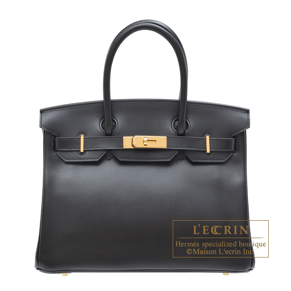 Hermes　Birkin bag 30　Black　Tadelakt leather　Gold hardware