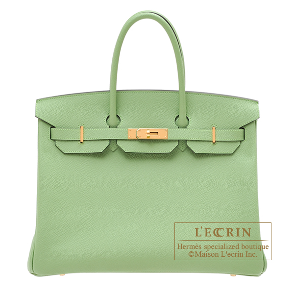 Hermes　Birkin bag 35　Vert criquet　Epsom leather　Gold hardware