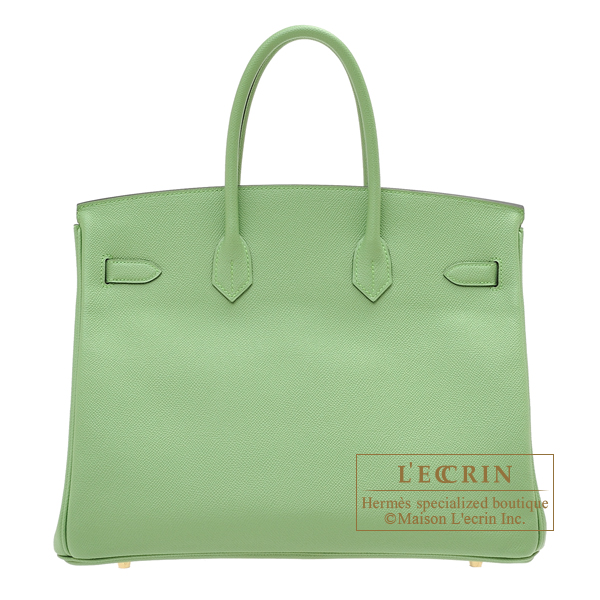 Hermes　Birkin bag 35　Vert criquet　Epsom leather　Gold hardware