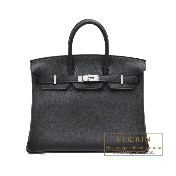 Hermes　Birkin bag 25　Black　Novillo leather　Silver hardware