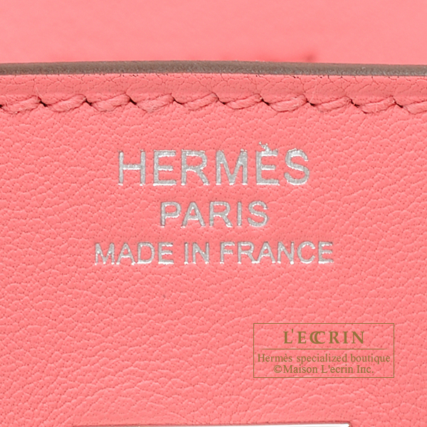 Hermes　Birkin bag 25　Rose d'ete　Swift leather　Silver hardware
