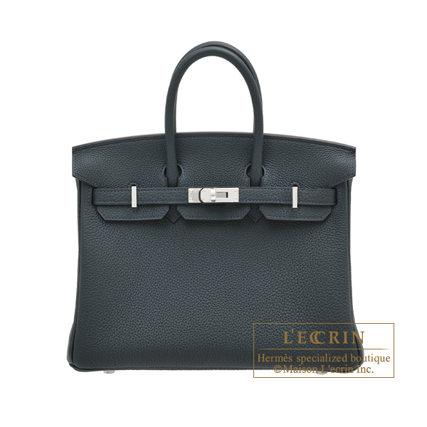 Hermes　Birkin bag 25　Vert rousseau　Togo leather　Silver hardware