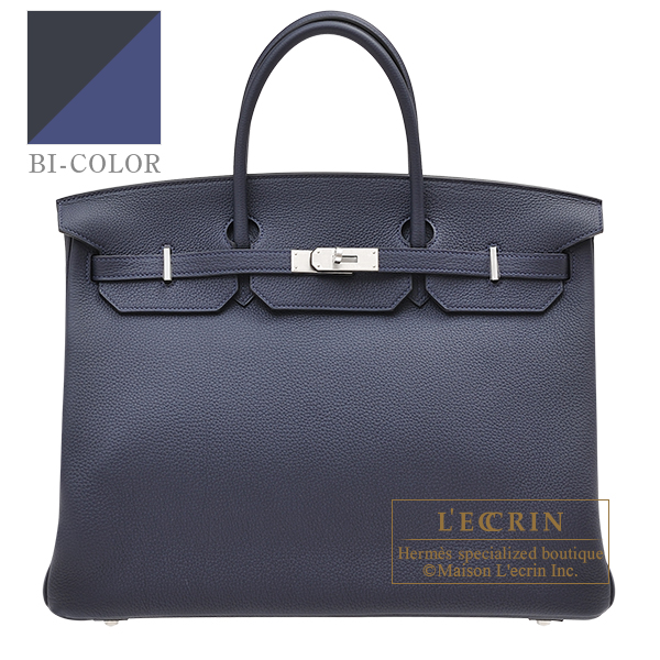 Hermes　Personal Birkin bag 40　Blue nuit/　Blue brighton　Togo leather　Matt silver hardware