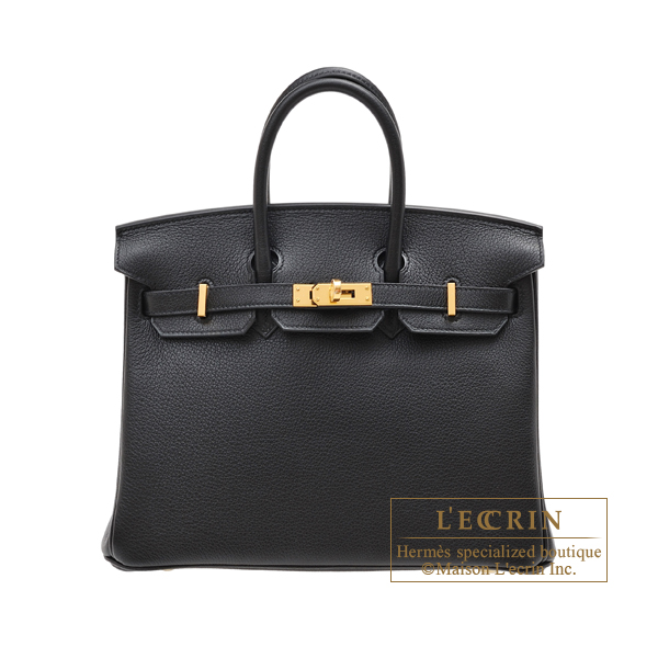 Hermes　Birkin bag 25　Black　Novillo leather　Gold hardware