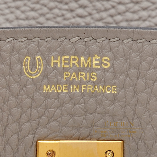 Hermes Personal Birkin bag 25 Gris asphalt/ Rose purple Togo leather ...