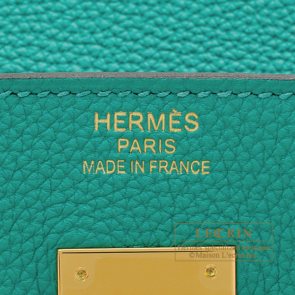 Hermes Birkin bag 40 Vert verone Togo leather Gold hardware | L'ecrin ...
