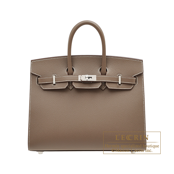 Hermes　Birkin Sellier bag 25　Etoupe grey　Epsom leather　Silver hardware