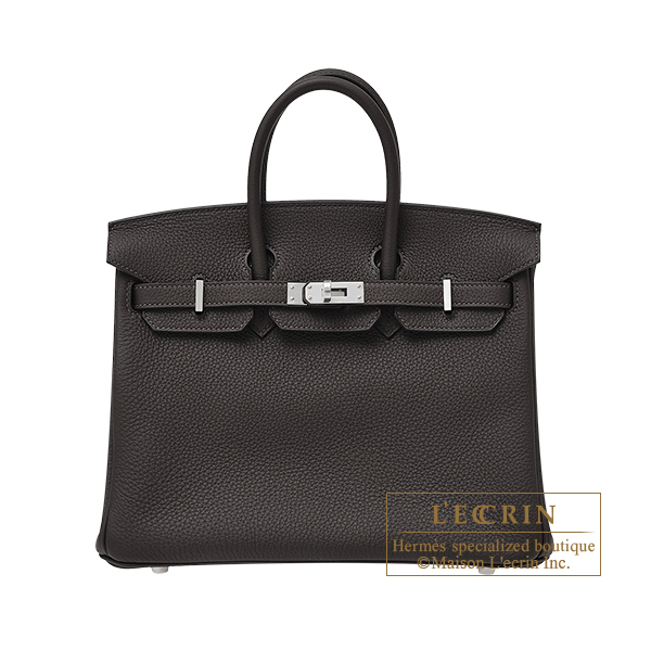 Hermes　Birkin bag 25　Ebene　Togo leather　Silver hardware