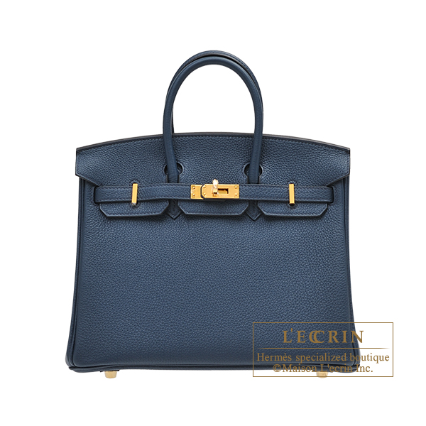 Hermes　Birkin bag 25　Blue de presse　Togo leather　Gold hardware