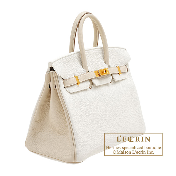 Hermes　Personal Birkin bag 25　White/Craie　Clemence leather　Matt gold hardware