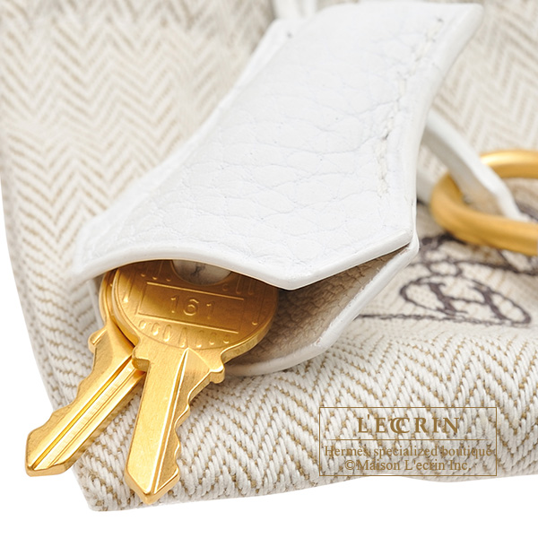 Hermes　Personal Birkin bag 25　White/Craie　Clemence leather　Matt gold hardware