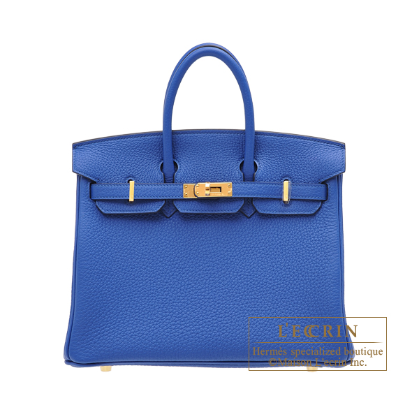 Hermes　Birkin bag 25　Blue france　Togo leather　Gold hardware
