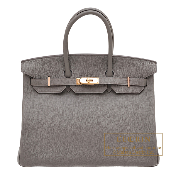 Hermes　Birkin bag 35　Etain　Togo leather　Rose gold hardware
