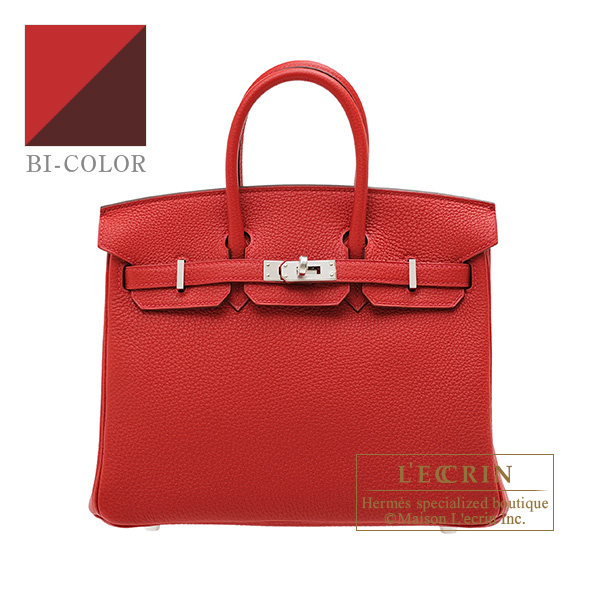 Hermes　Birkin Verso bag 25　Rouge casaque/　Rouge H　Togo leather　Silver hardware
