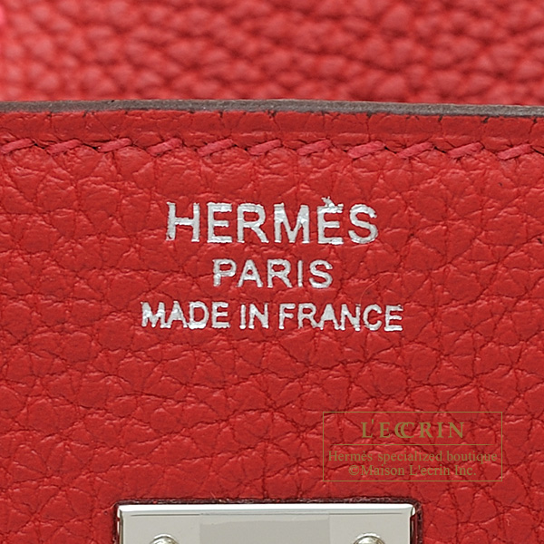 Hermes　Birkin Verso bag 25　Rouge casaque/　Rouge H　Togo leather　Silver hardware