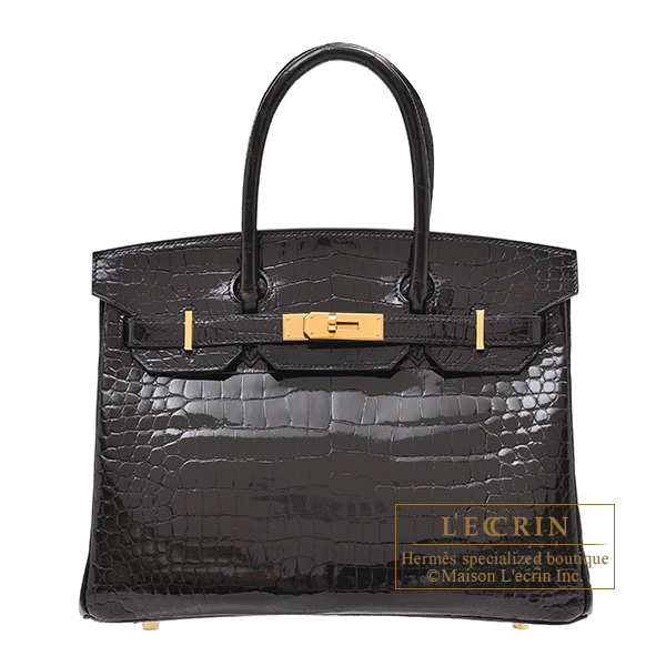 Hermes　Birkin bag 30　Black　Porosus　crocodile skin　Gold hardware