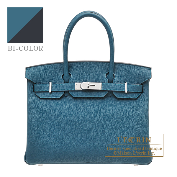 Hermes　Birkin Verso bag 30　Vert bosphore/　Blue ocean　Togo leather　Silver hardware