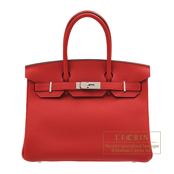 Hermes　Birkin bag 30　Rouge casaque　Togo leather　Silver hardware