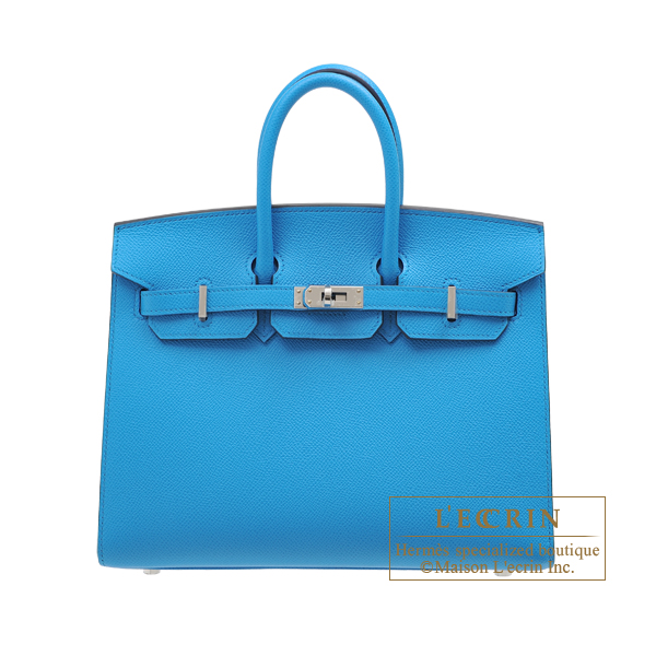 Hermes　Birkin Sellier bag 25　Blue frida　Epsom leather　Silver hardware