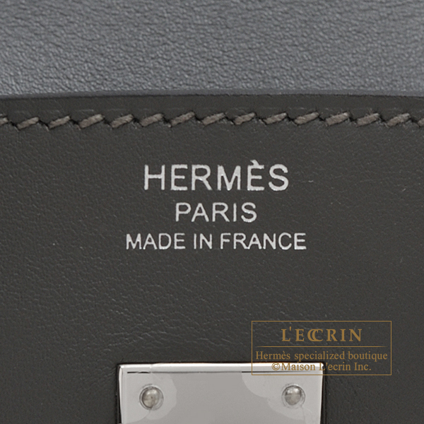 Hermes Birkin bag 25 Graphite Jonathan leather Silver hardware | L 