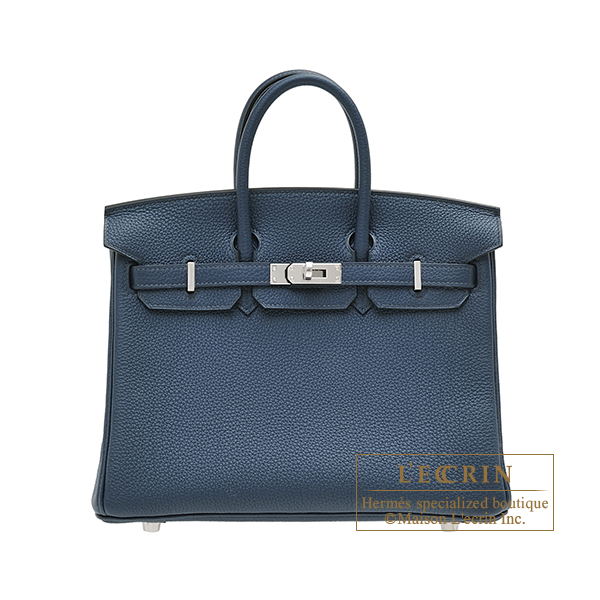 Hermes　Birkin bag 25　Blue de presse　Togo leather　Silver hardware