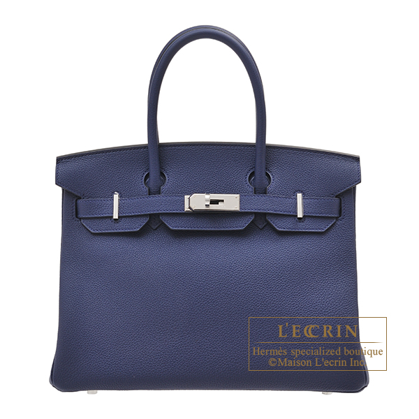 Hermes　Birkin bag 30　Blue saphir　Togo leather　Silver hardware