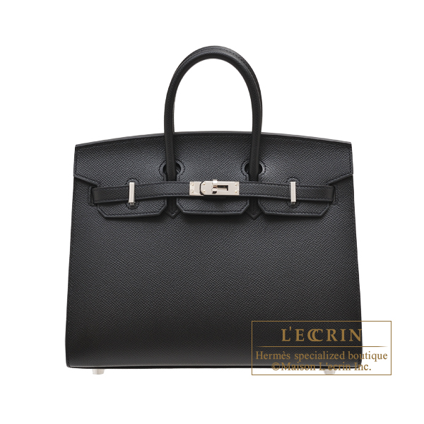 Hermes　Birkin Sellier bag 25　Black　Epsom leather　Silver hardware