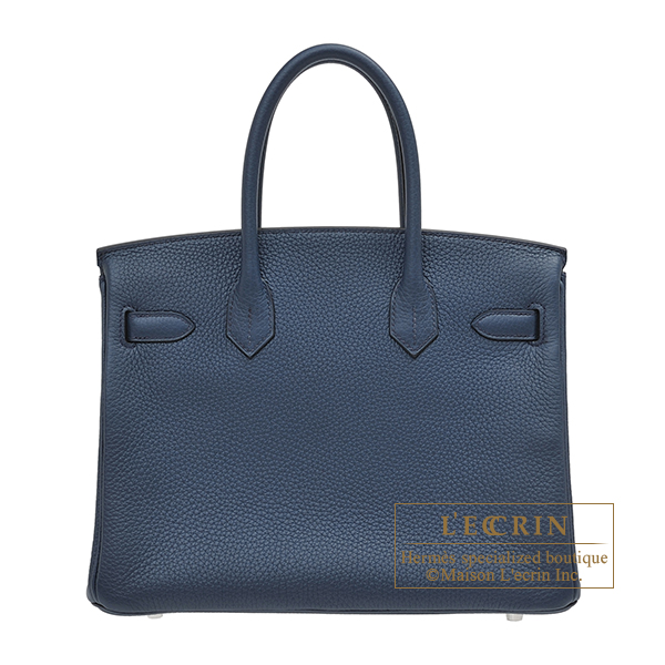 Hermes　Birkin Verso bag 30　Blue de presse/　Blue izmir　Clemence leather　Silver hardware