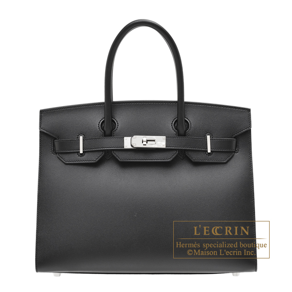 Hermes　Birkin Sellier bag 30　Black　Madame leather　Silver hardware