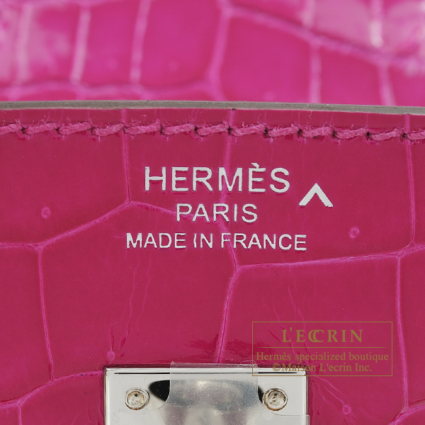 Hermes　Birkin bag 25　Rose scheherazade　Porosus crocodile skin　Silver hardware