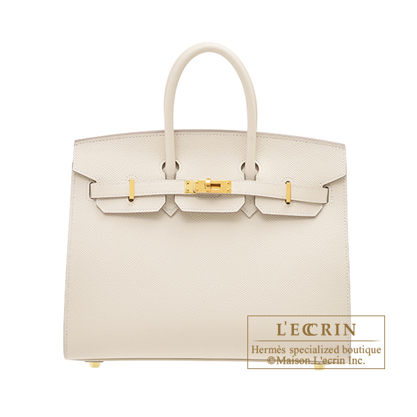 Hermes　Birkin Sellier bag 25　Craie　Epsom leather　Gold hardware