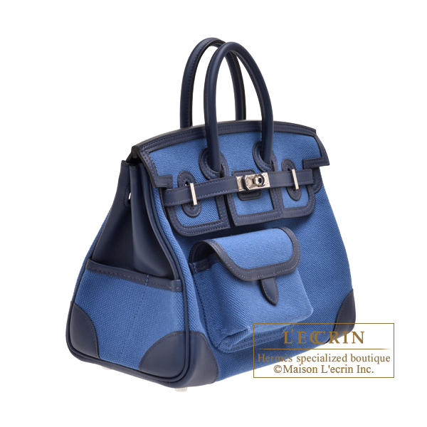 Hermes Birkin Cargo bag 25 Blue egee/Navy Canvas/Swift leather