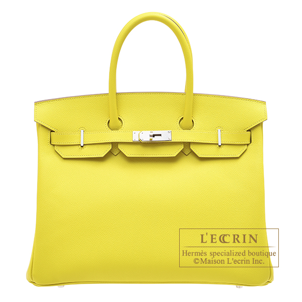 Hermes　Birkin bag 35　Lime　Epsom leather　Silver hardware